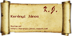 Kerényi János névjegykártya